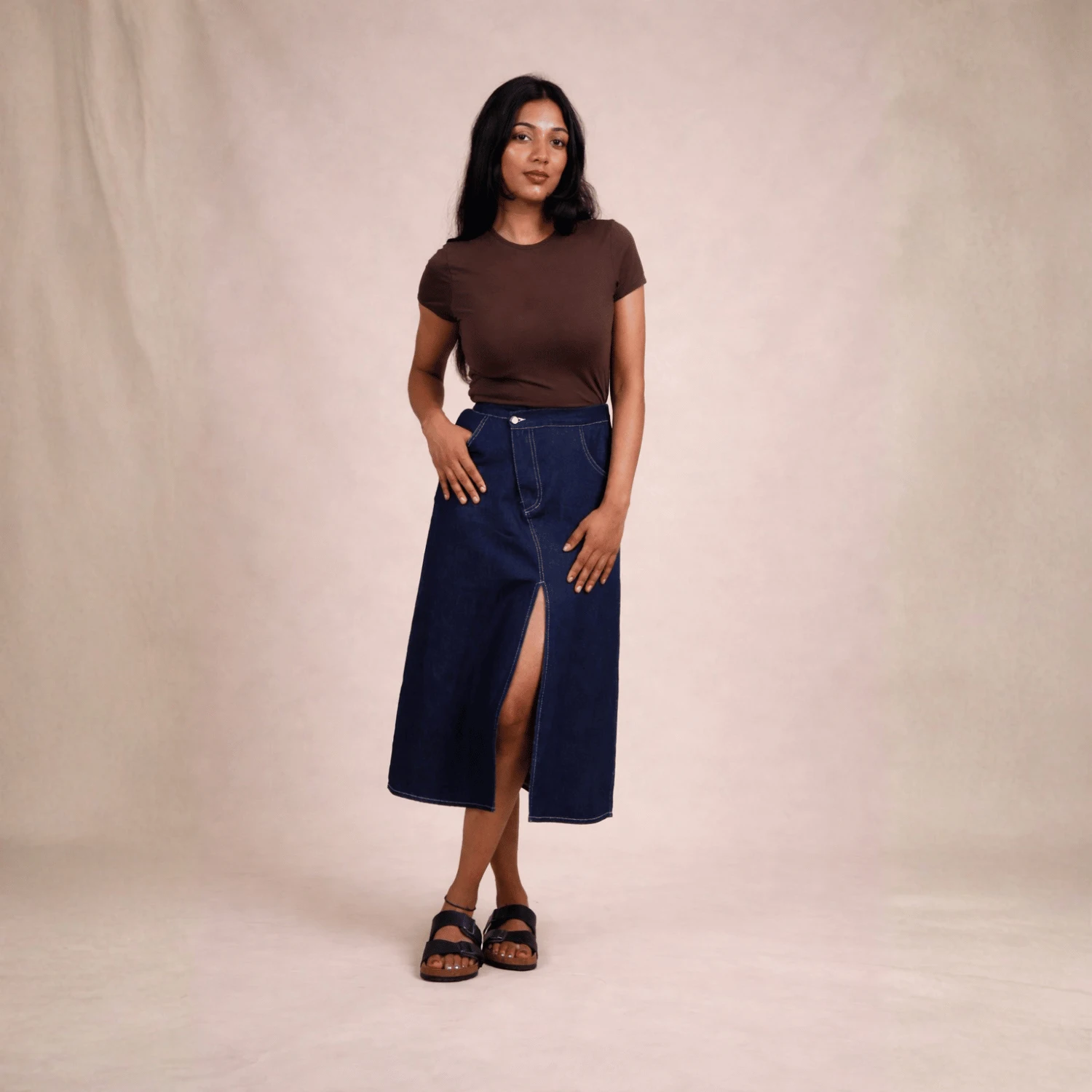 Dark Fit Denim Skirt