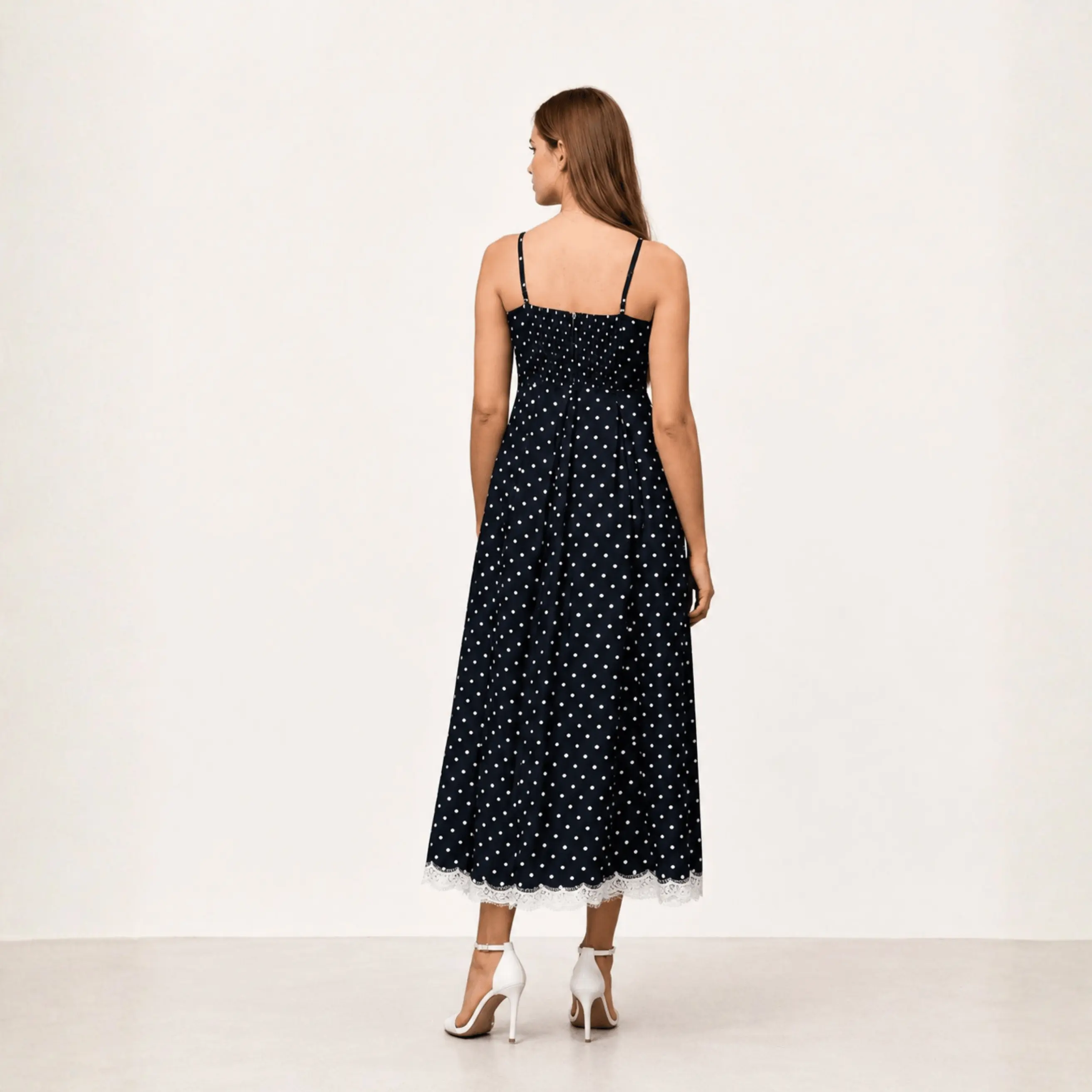 Polka-Dot Slit Dress — alternate view