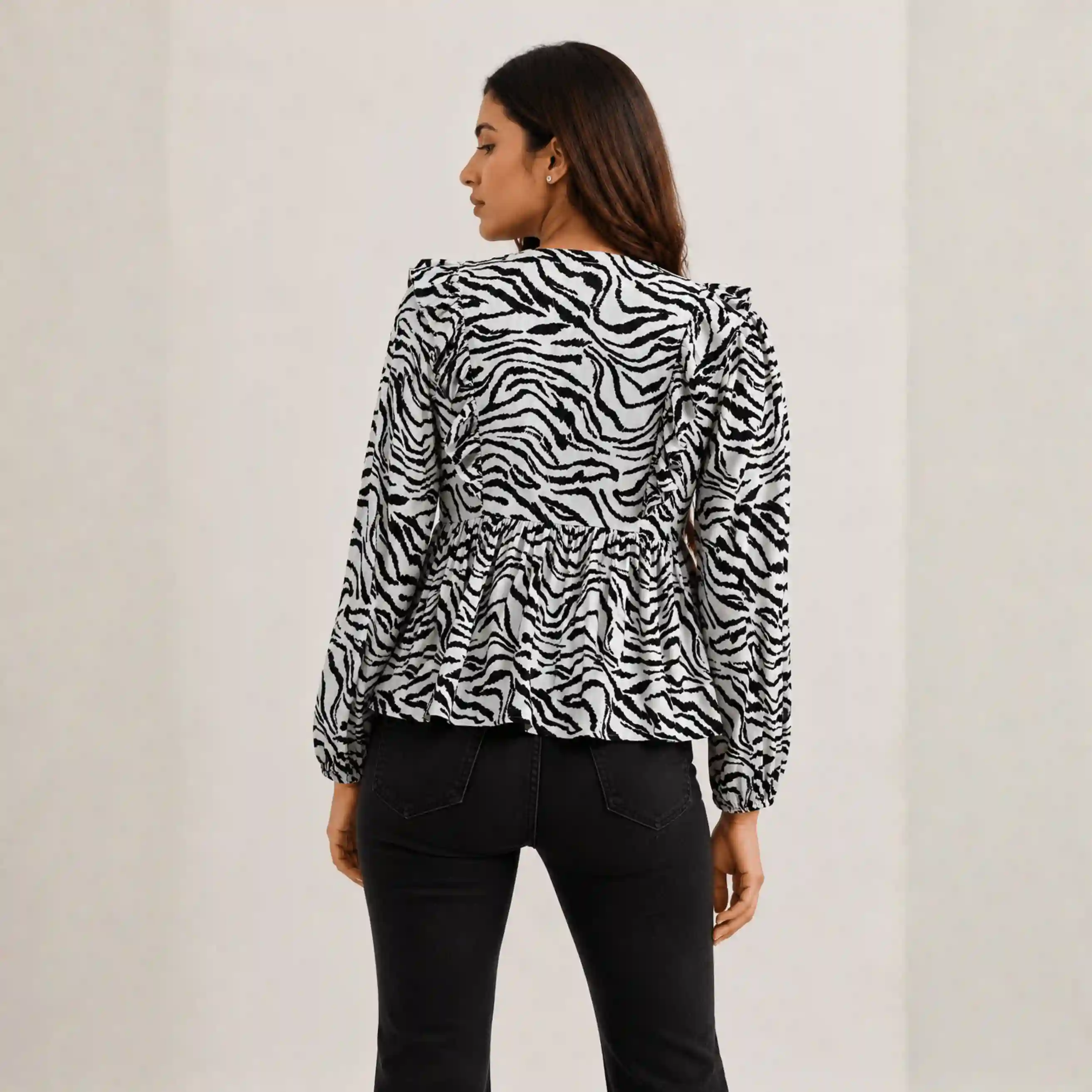 Zebra Frill Top — alternate view