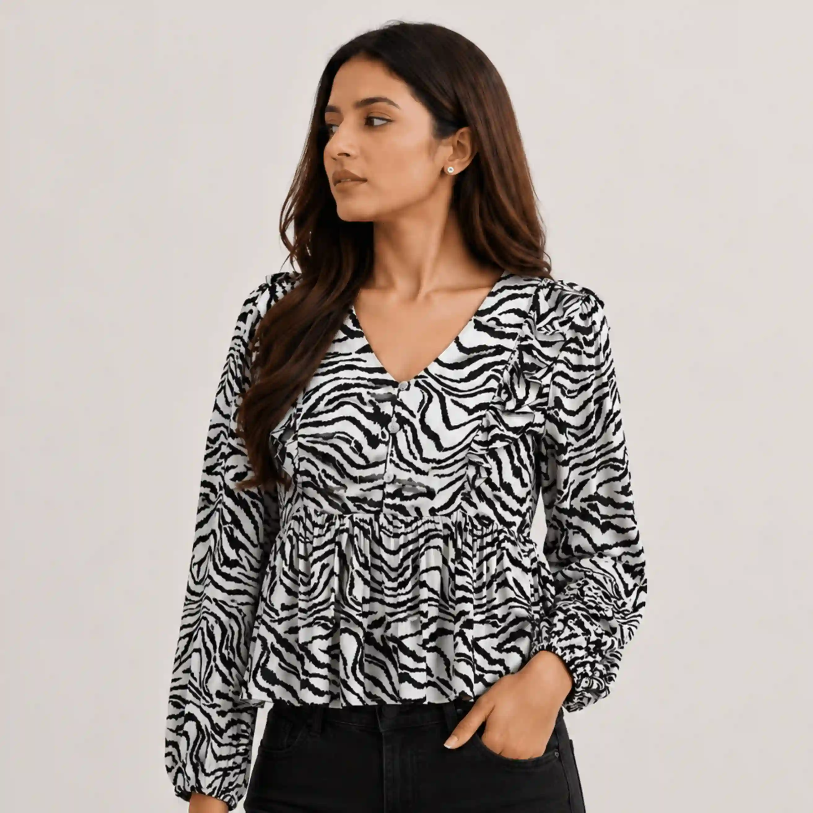 Zebra Frill Top
