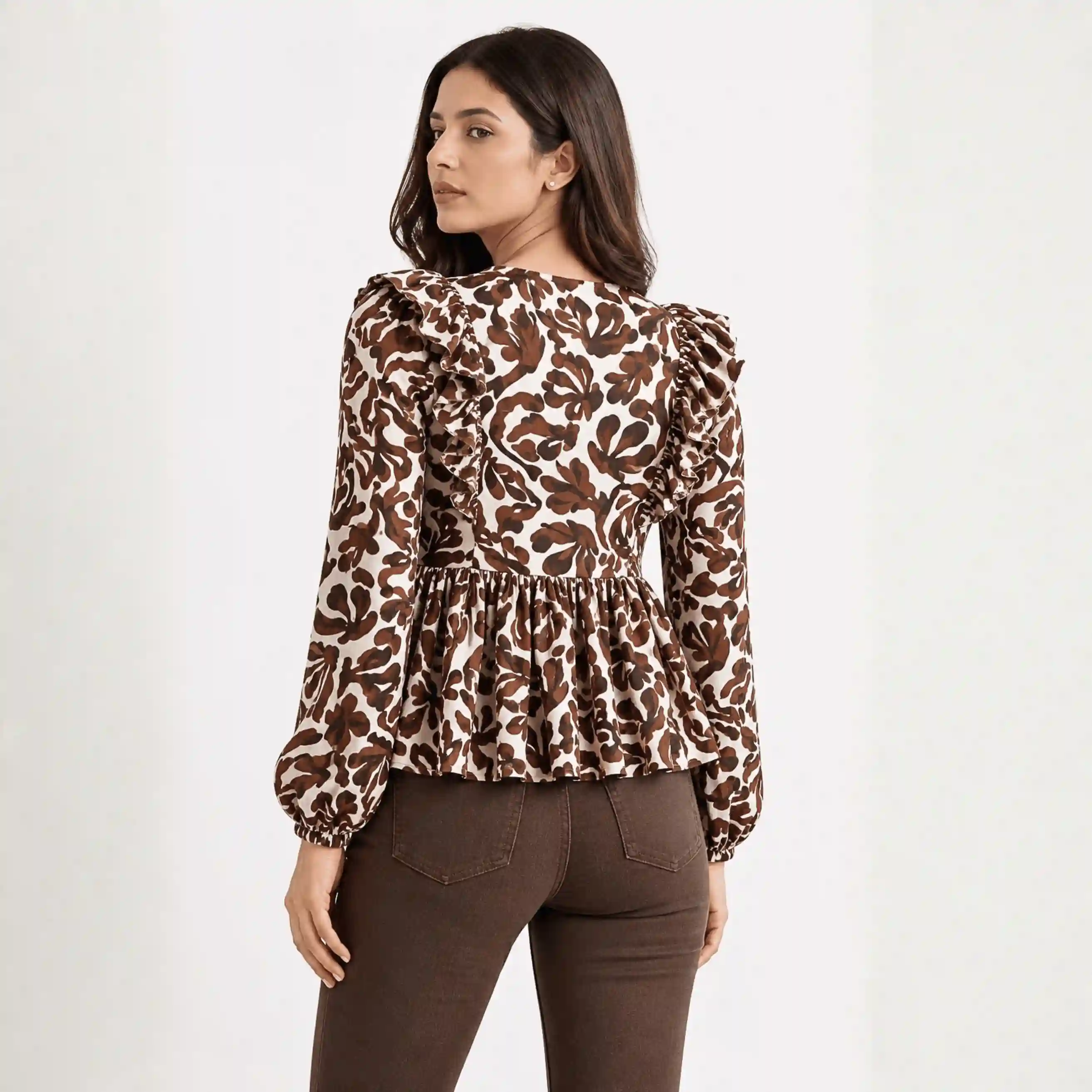 Mocha Leaf Blouse — alternate view