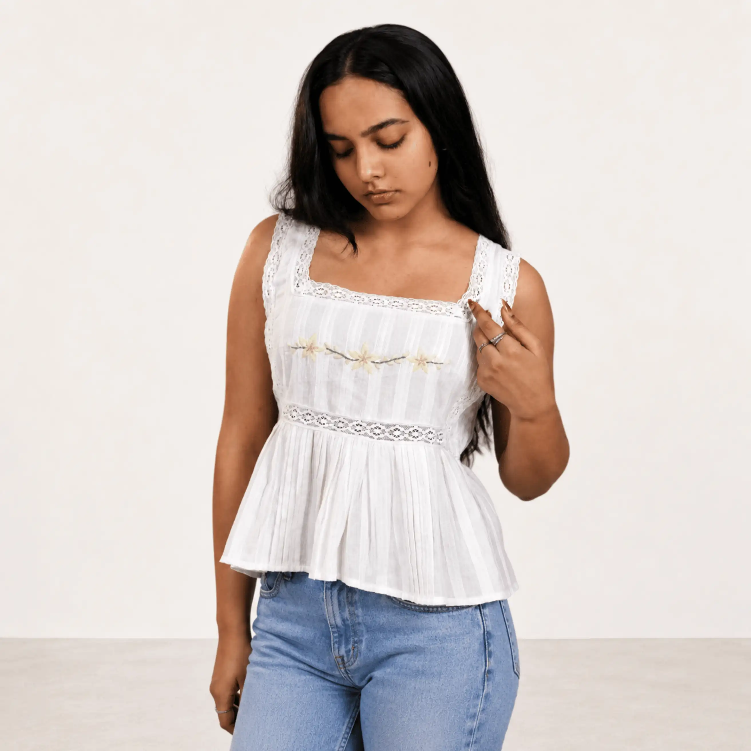 Ivory Peplum Top